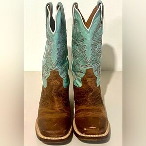 Dan Post boots womens 6.5 M Cowgirl Certified garden party square toe rockabilly